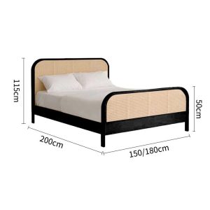 Giường ngủ khung gỗ đan mây (Sao chép)